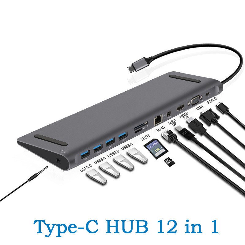 3399492673971.jpg Type-C Hub Dock 12 In 1 Usb-c HD Extended Hub - Image 1