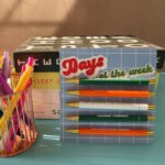 Days Of The Week 5-Pen Paper Card Set - Image 2