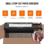 Small Paper Shredder For Home, 6 Sheet Strip Cut Paper Shredder Without Basket,Portable Shredder Extendable Arm Design With Overheat Protection For Home Office - Image 2